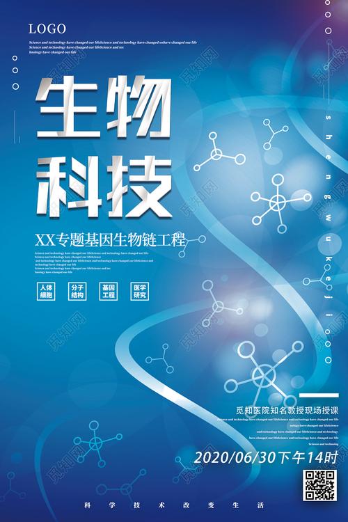 藍(lán)色大氣生物科技專(zhuān)題 基因生物鏈工程海報(bào)圖片下載